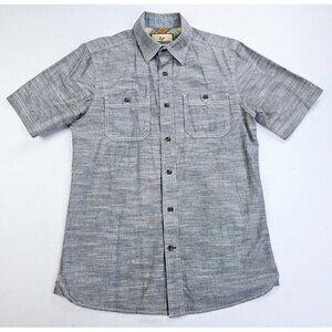Outdoor Life Size Small Mens Gray Short Sleeve Logo Tag Dual Pocket Cotton Shirt